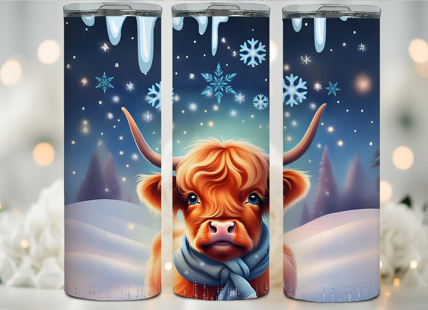 Winter Highland Cow Tumbler Collection