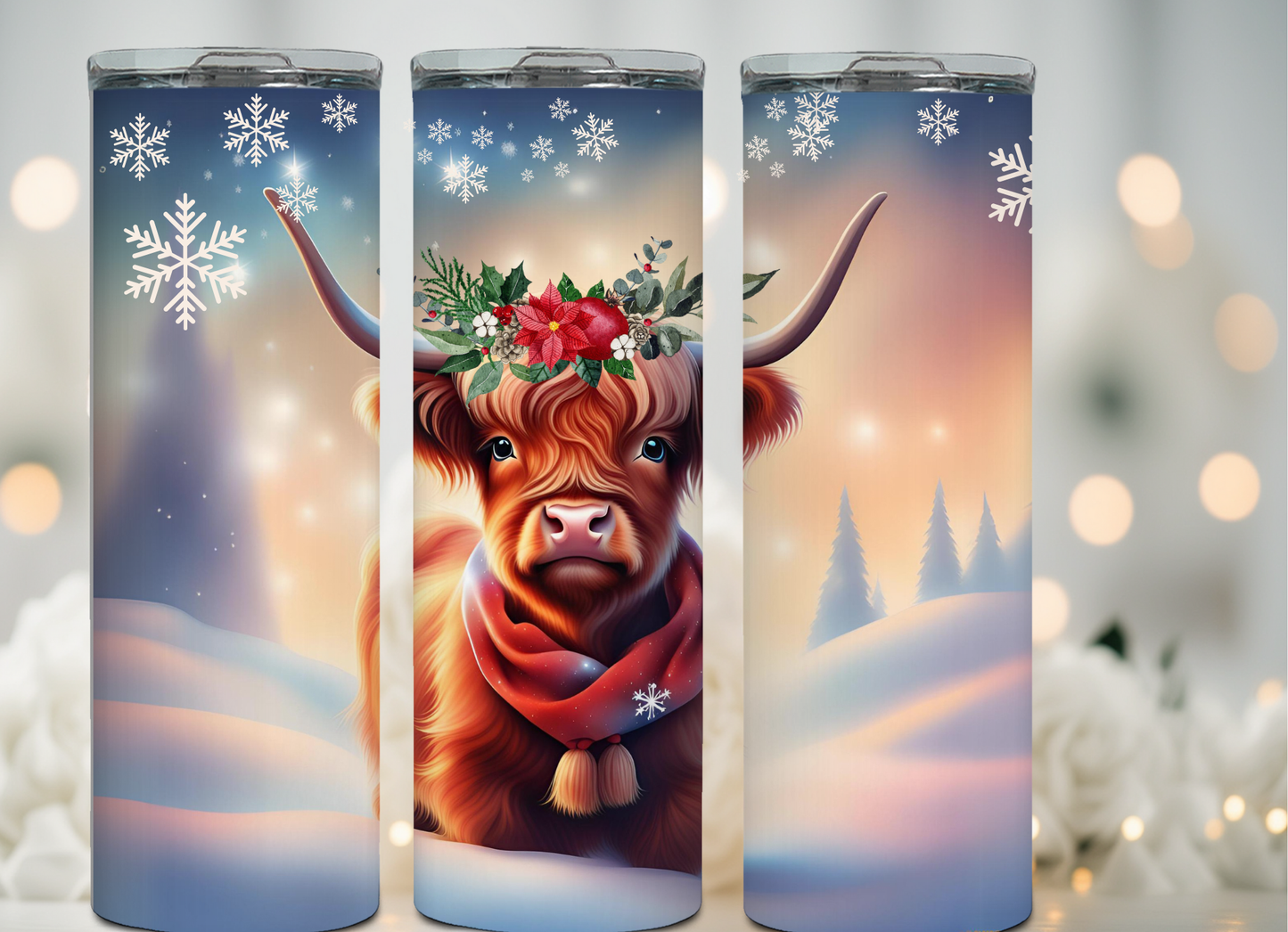 Winter Highland Cow Tumbler Collection