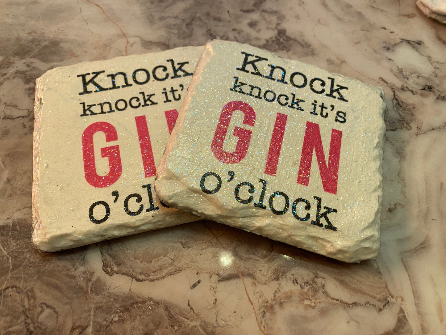 Gin o’clock Slate Coasters