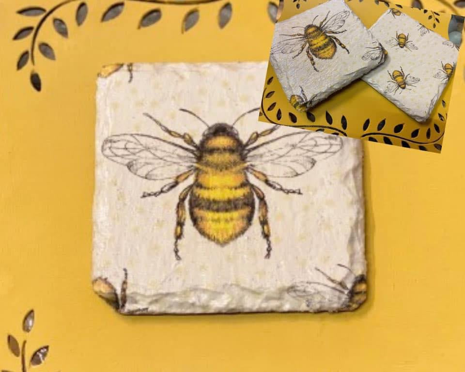 Bee Slate Coasters