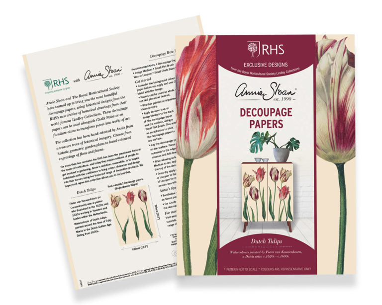 RHS DECOUPAGE PAPER DUTCH TULIPS