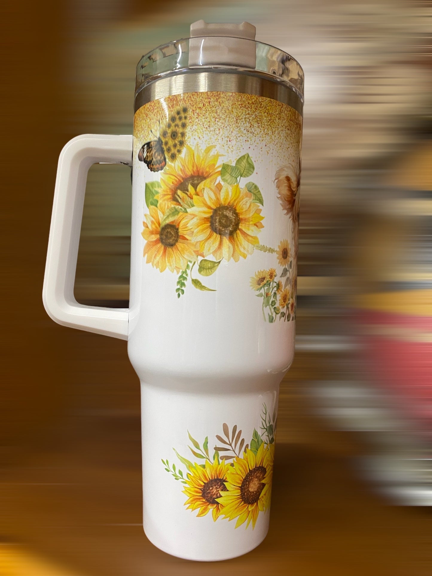 Sunflower highland cow 40oz Tumbler