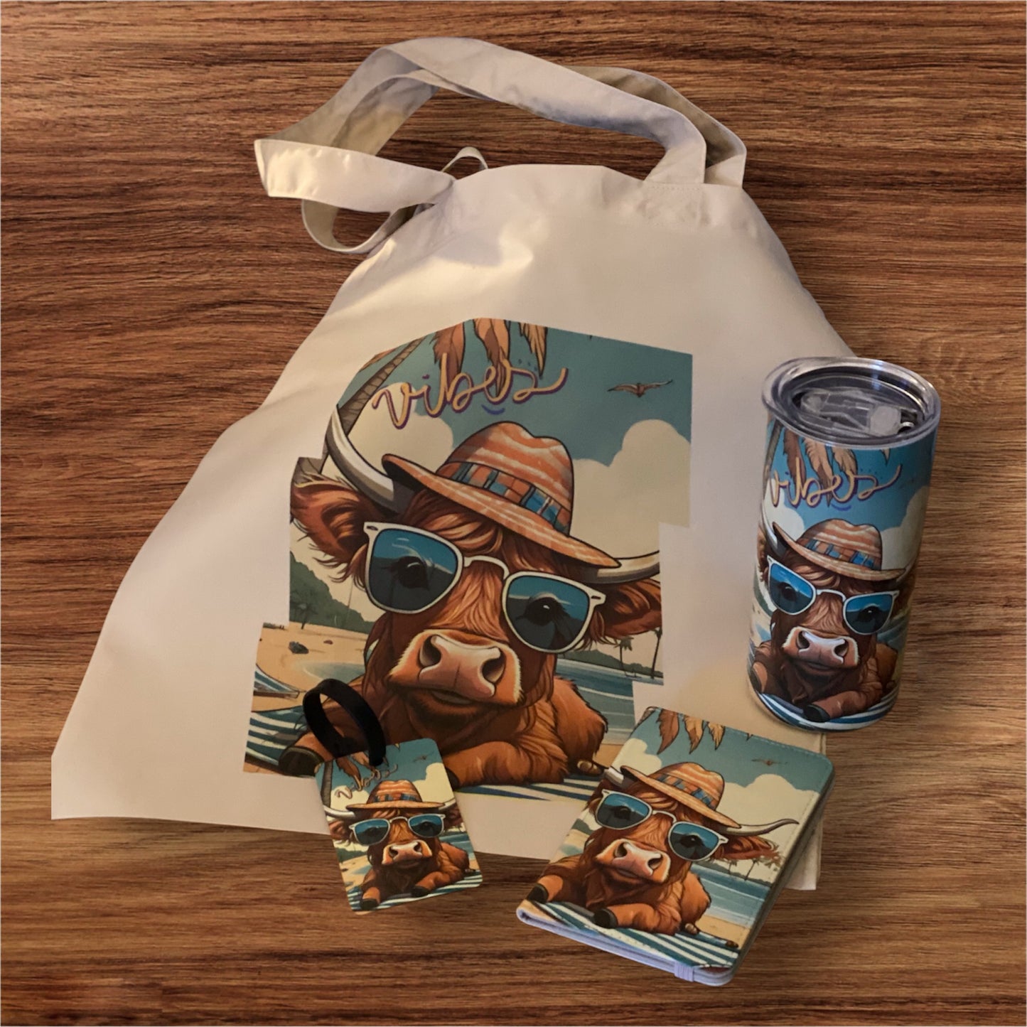 Highland cow Summer Travel Set