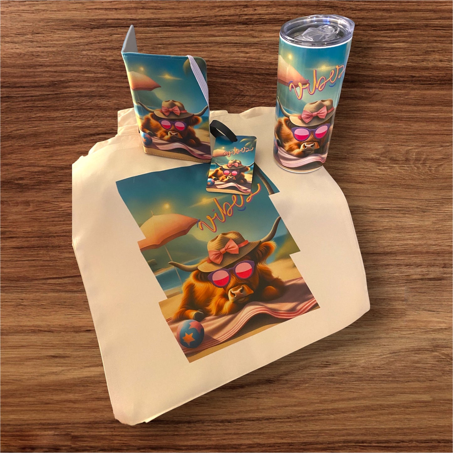 Highland cow Summer Travel Set