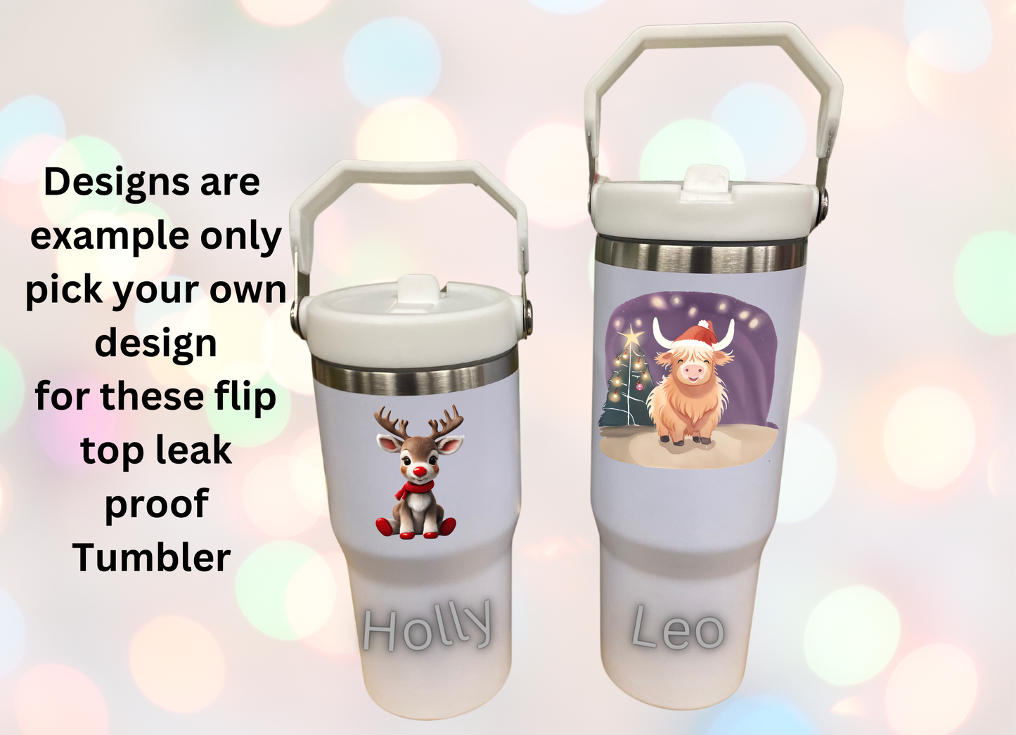 Fully Personalised Swing Top Leakproof Drinks Tumbler